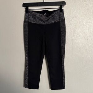 Athleta Black and Gray High-Rise Athletic Crop Pants